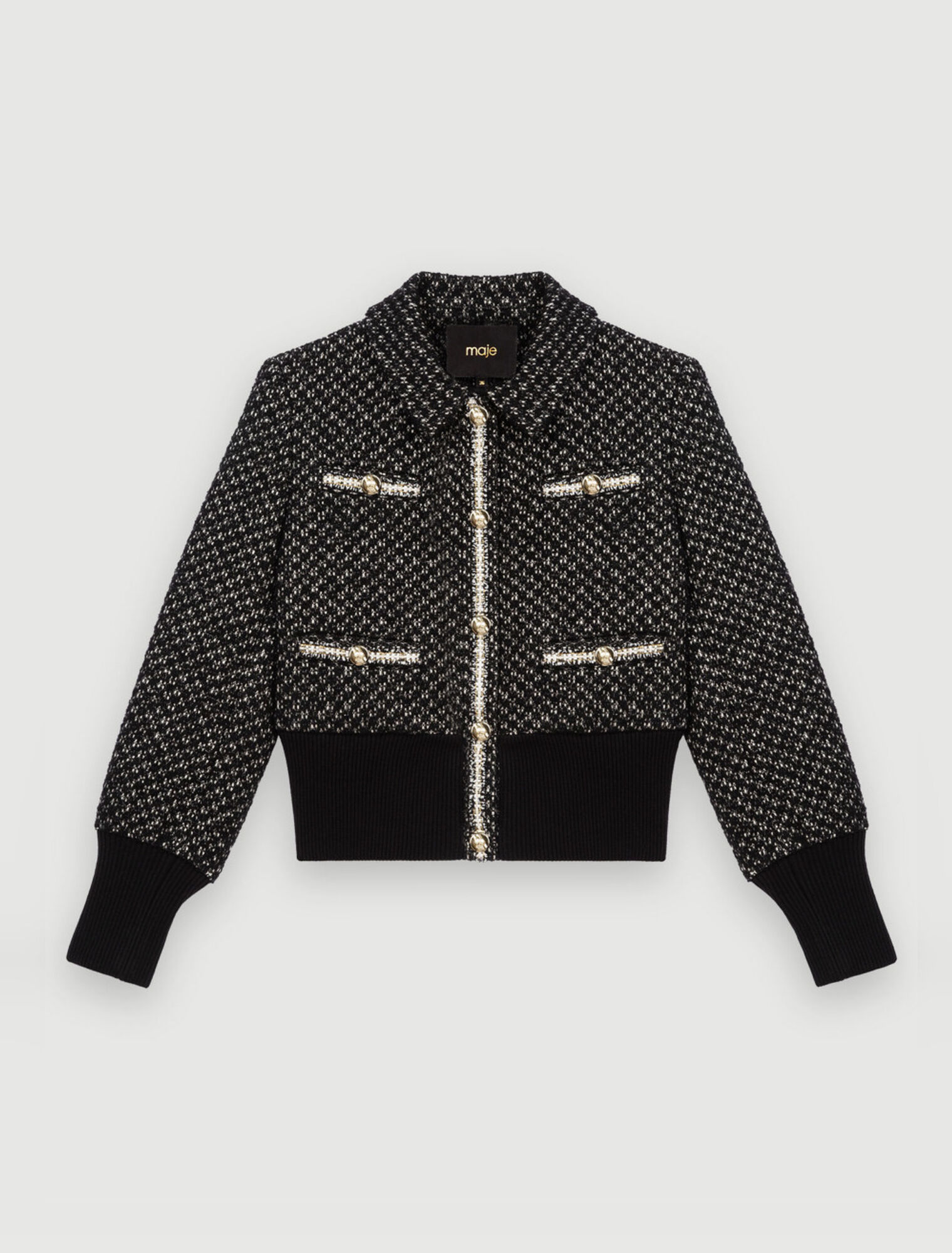 Blouson en tweed resserré en bas