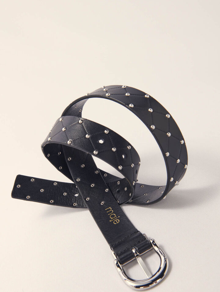 Ceinture en cuir matelassé