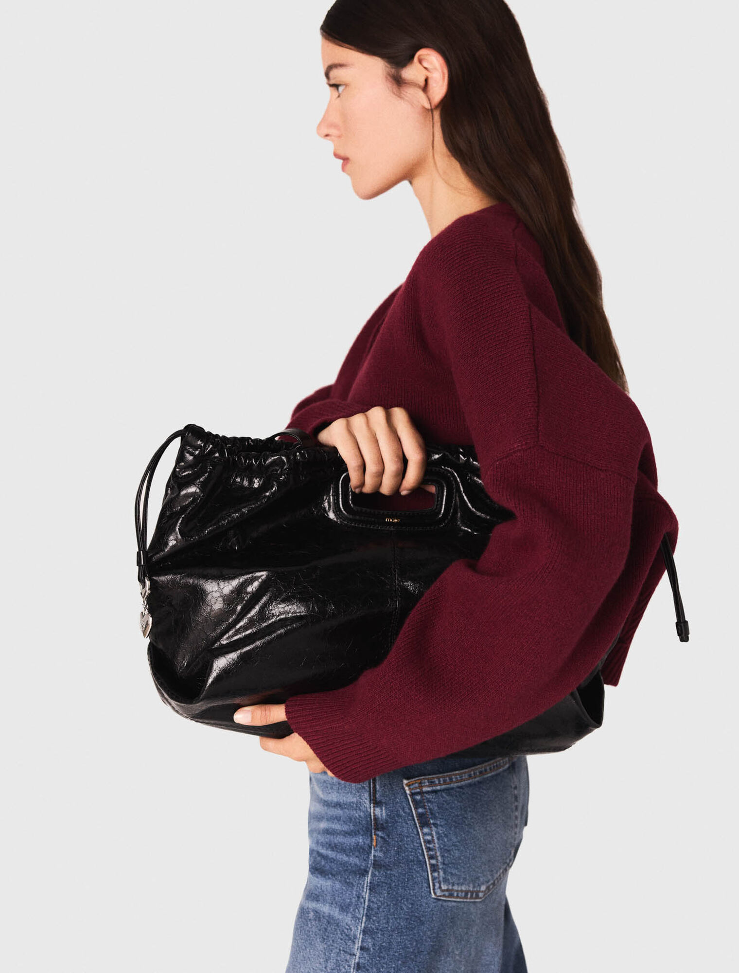 Sac M tote en cuir craquelé