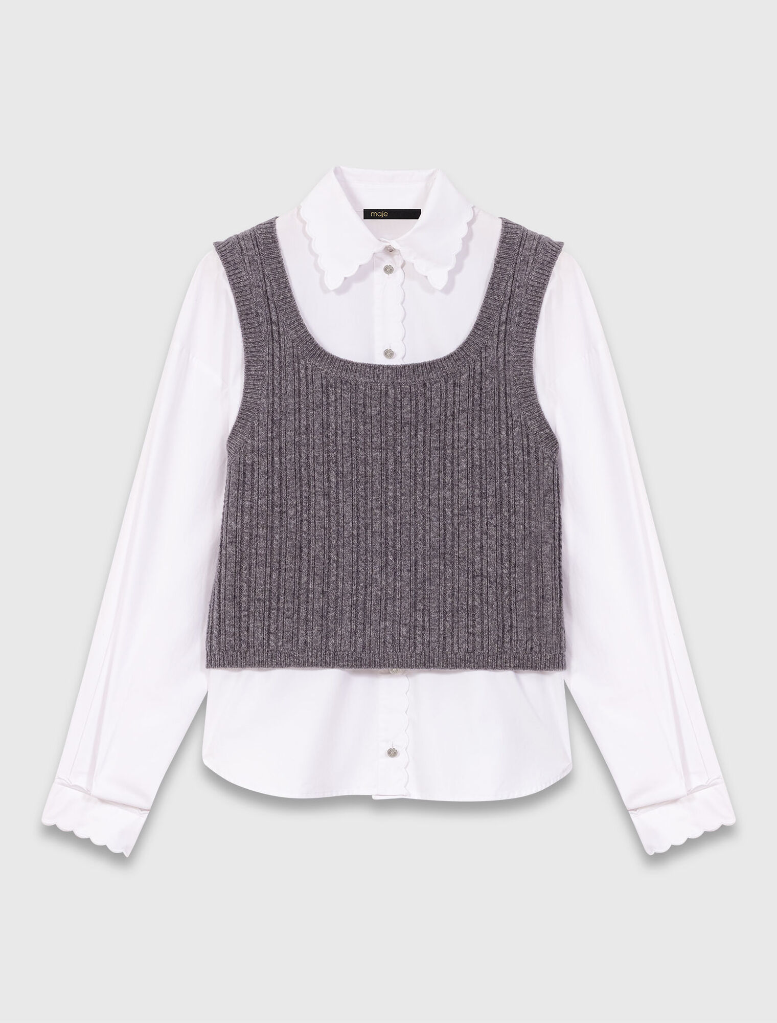 Top en maille et chemise amovible