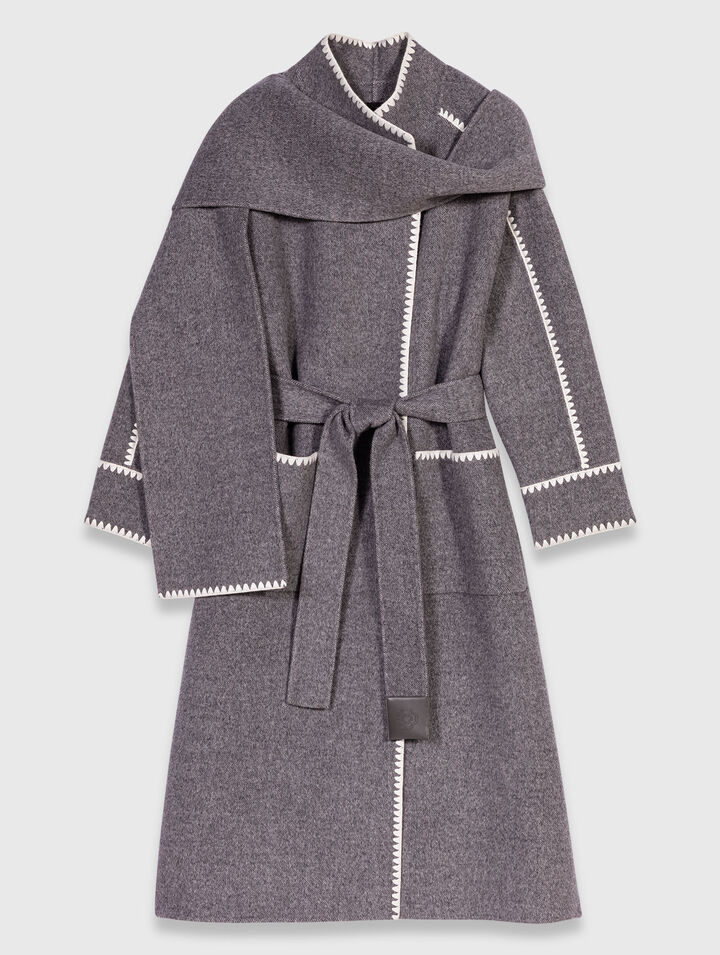 Manteau long double face
