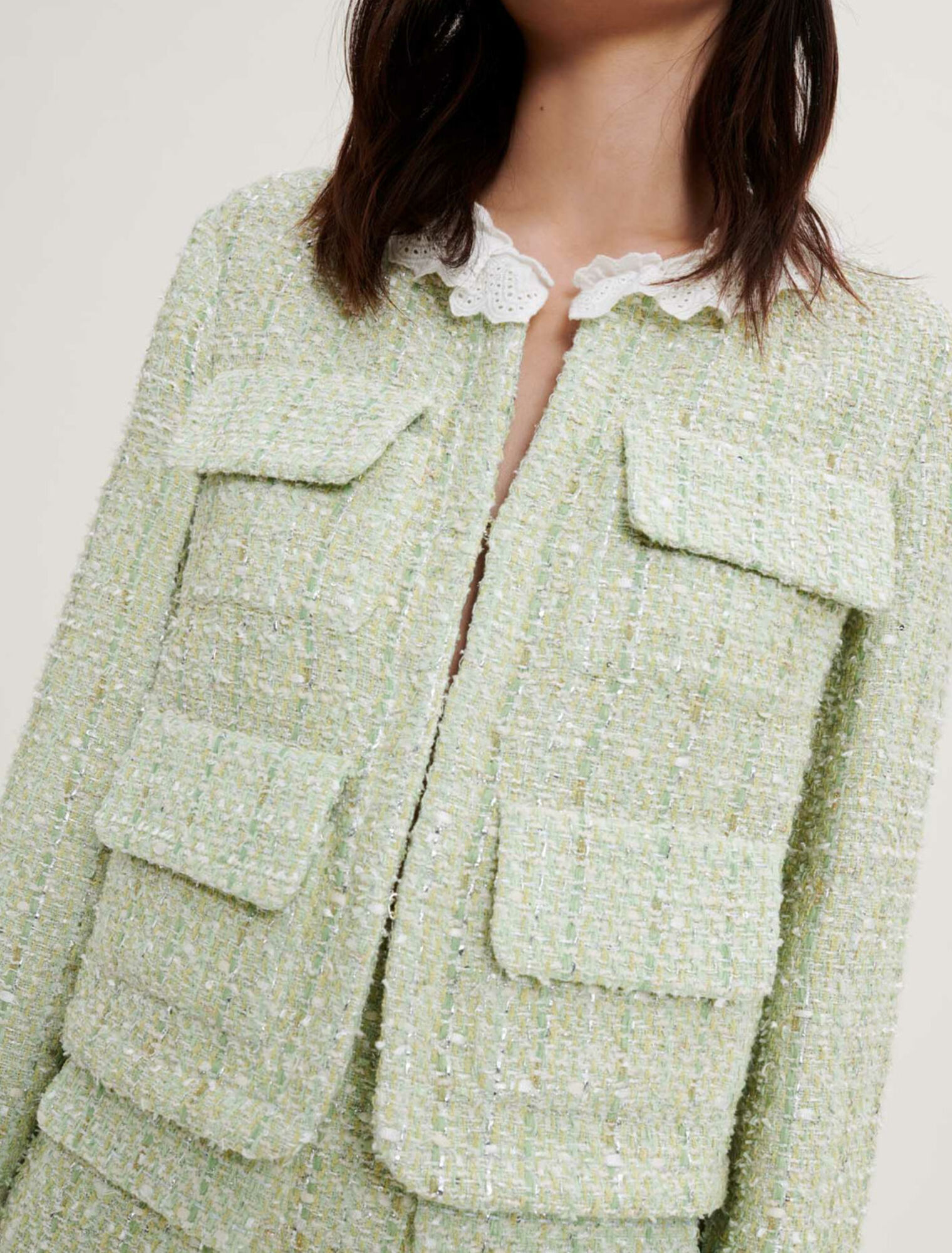 Veste en tweed avec brillance