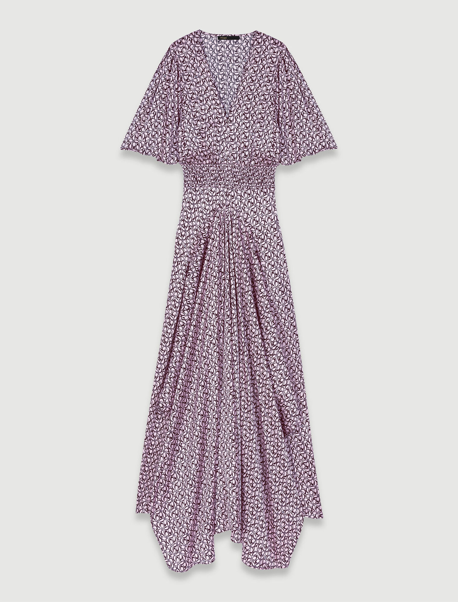 Robe longue satinée imprimée