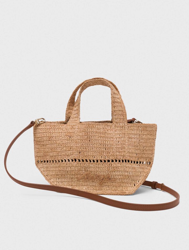 Mini cabas en raphia naturel