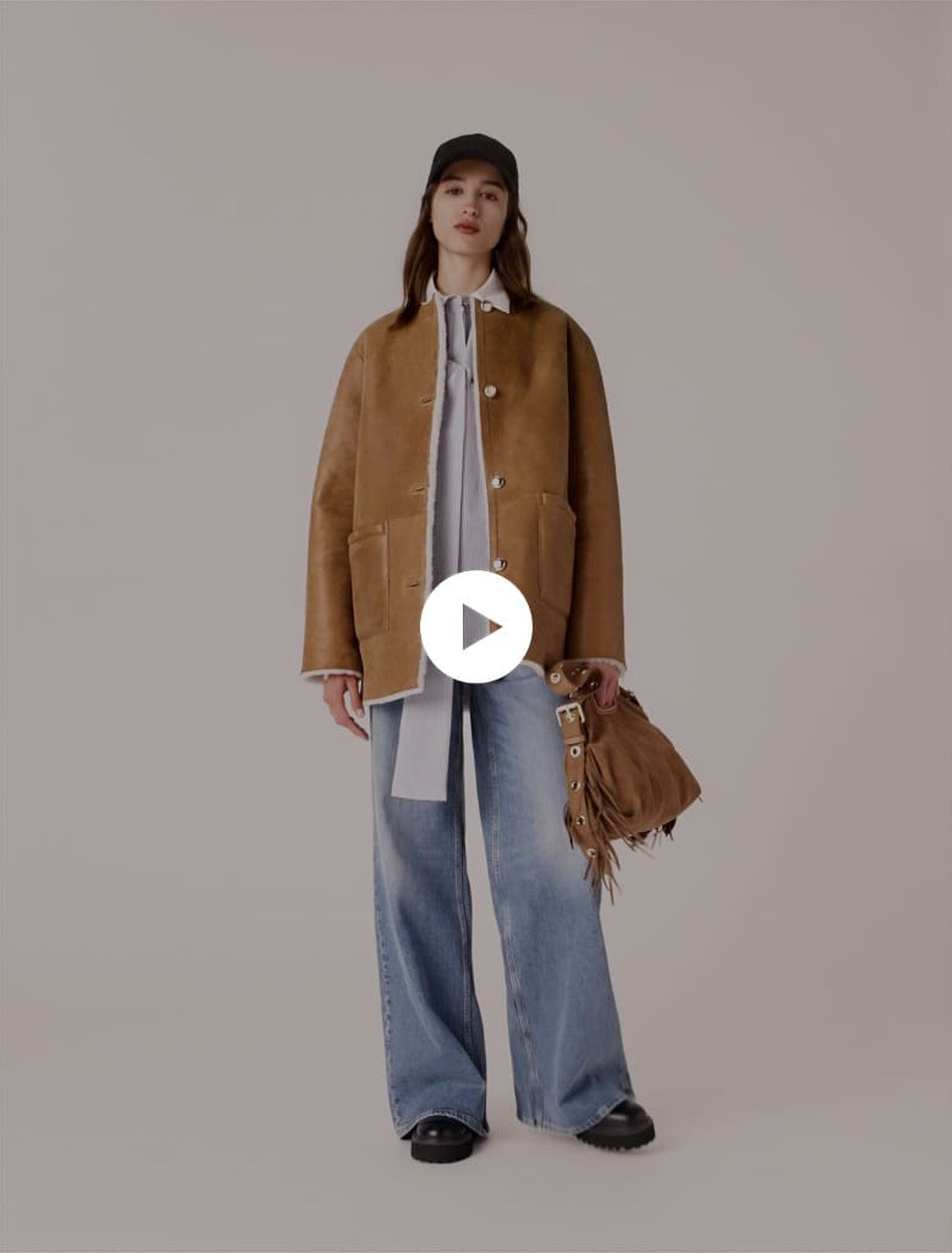 Manteau réversible en cuir