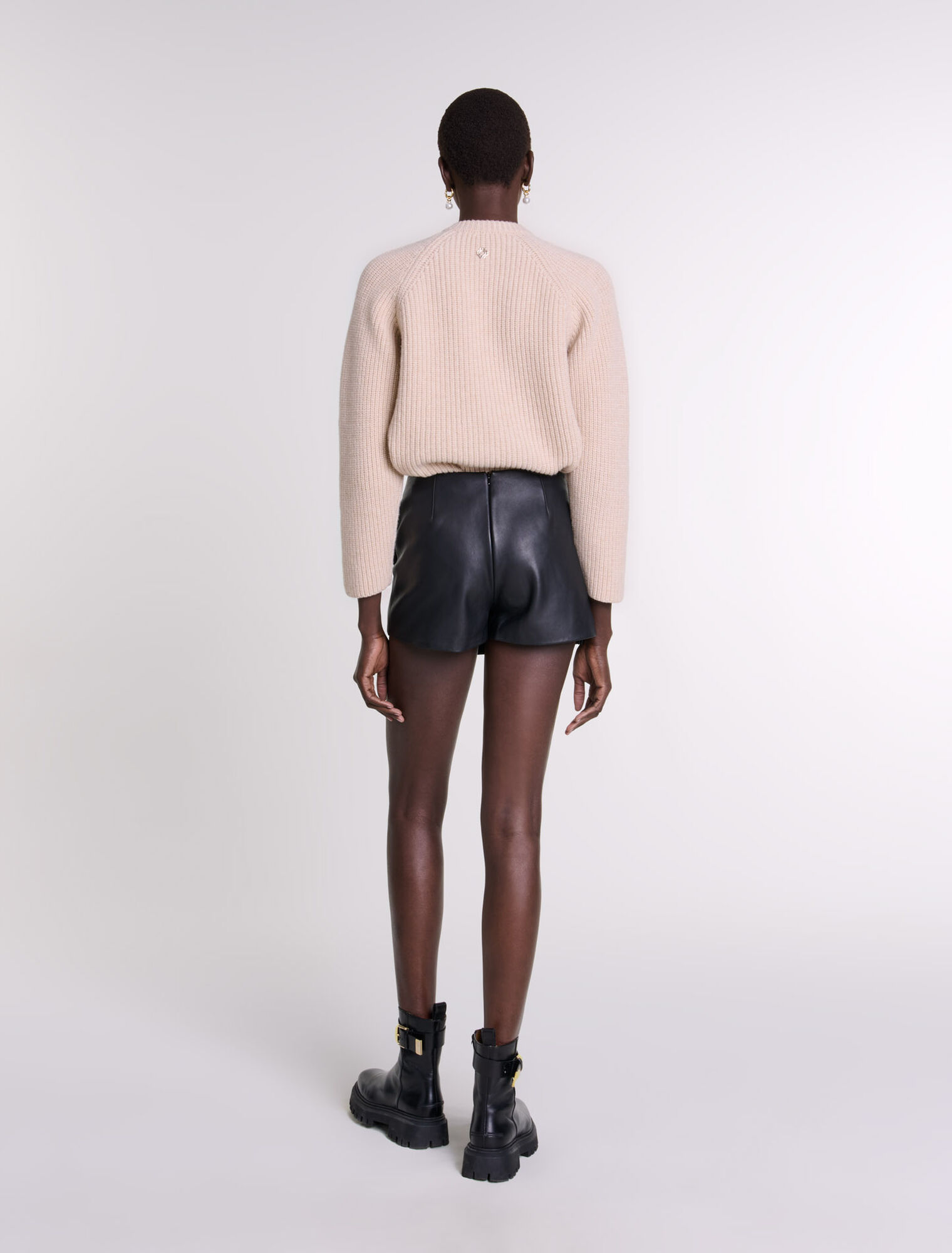 Short trompe l'œil en cuir