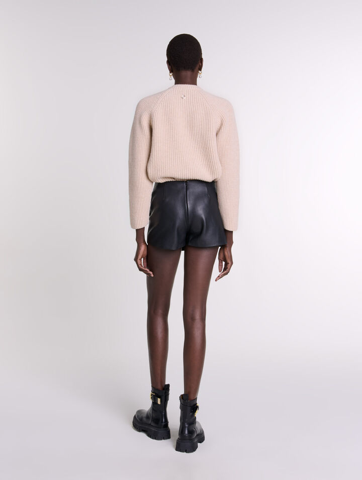 Short trompe l'œil en cuir