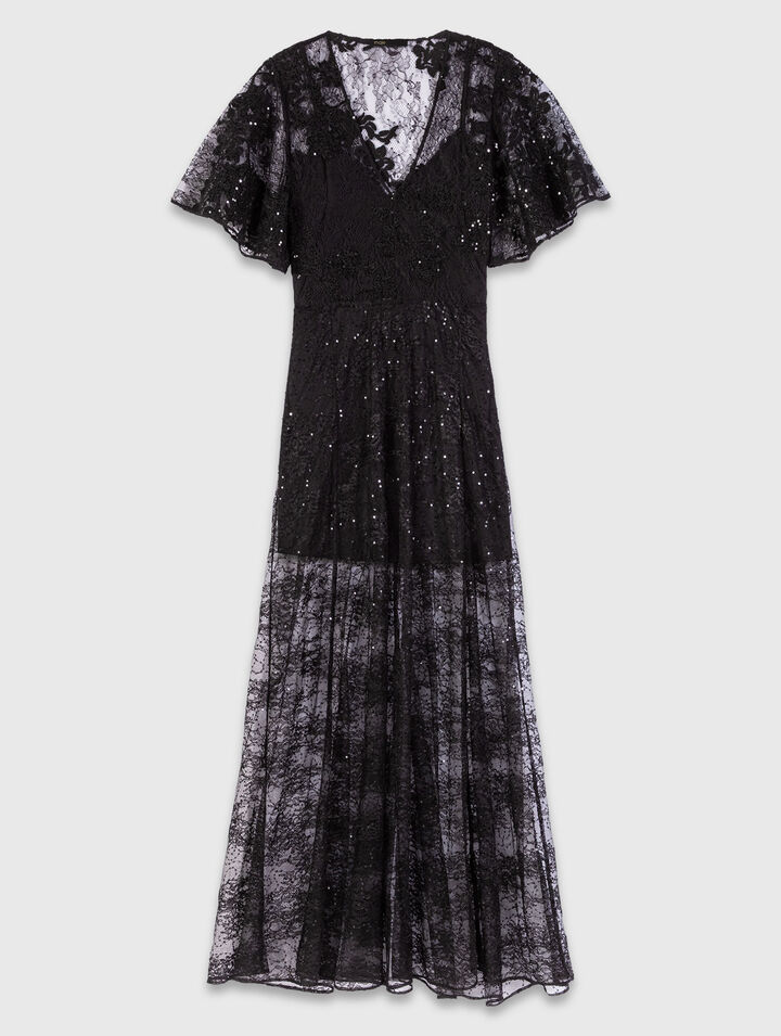 Robe longue en dentelle