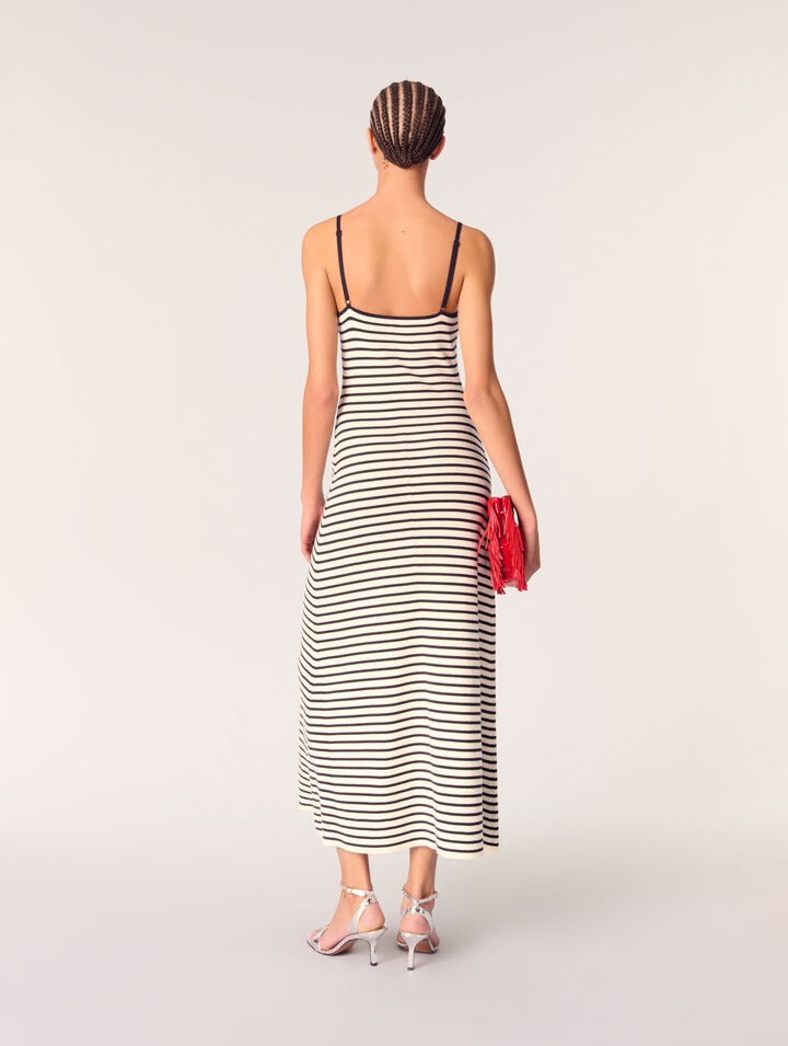 Robe longue en maille côtelée