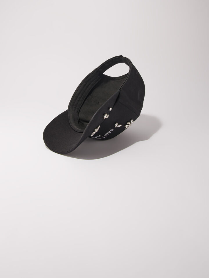 Casquette en coton et strass
