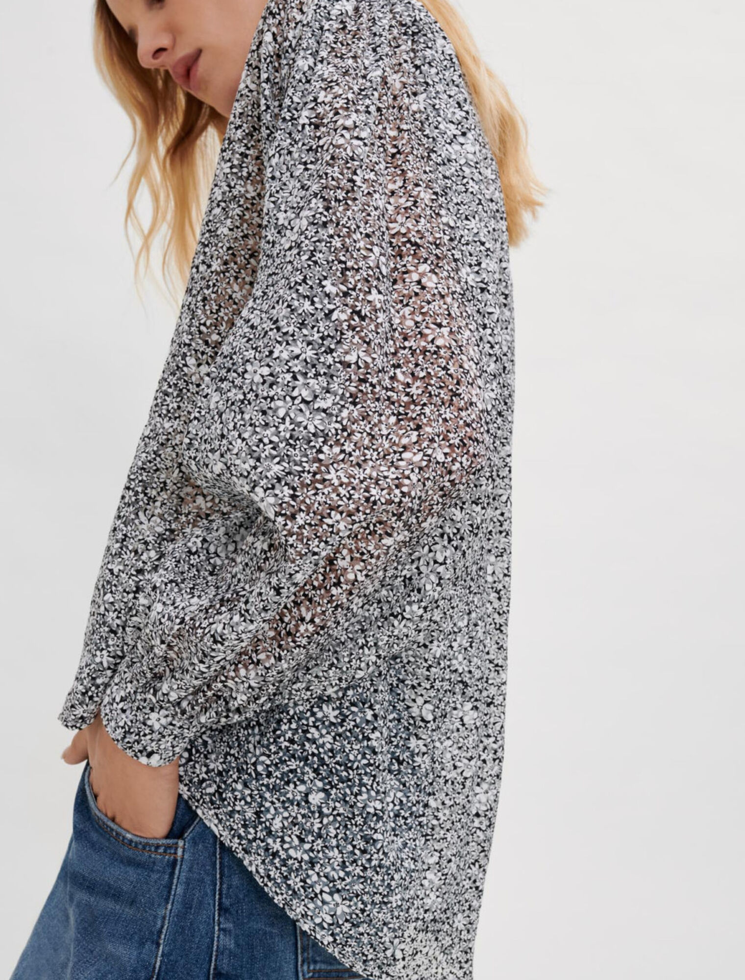 Chemise basculée en jacquard imprimé