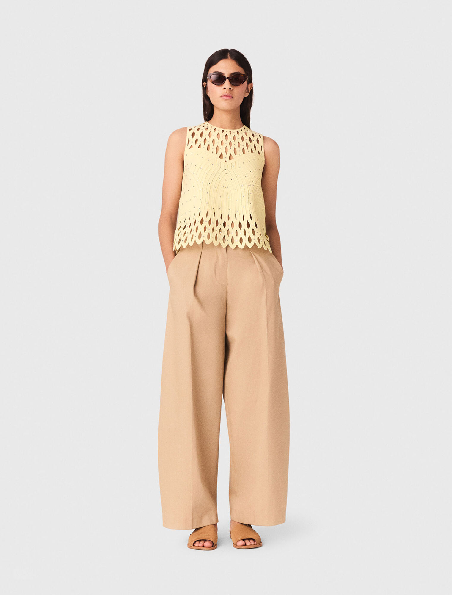 Top en crochet strass&eacute;