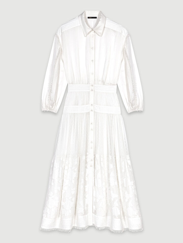 Robe longue en patchwork de coton