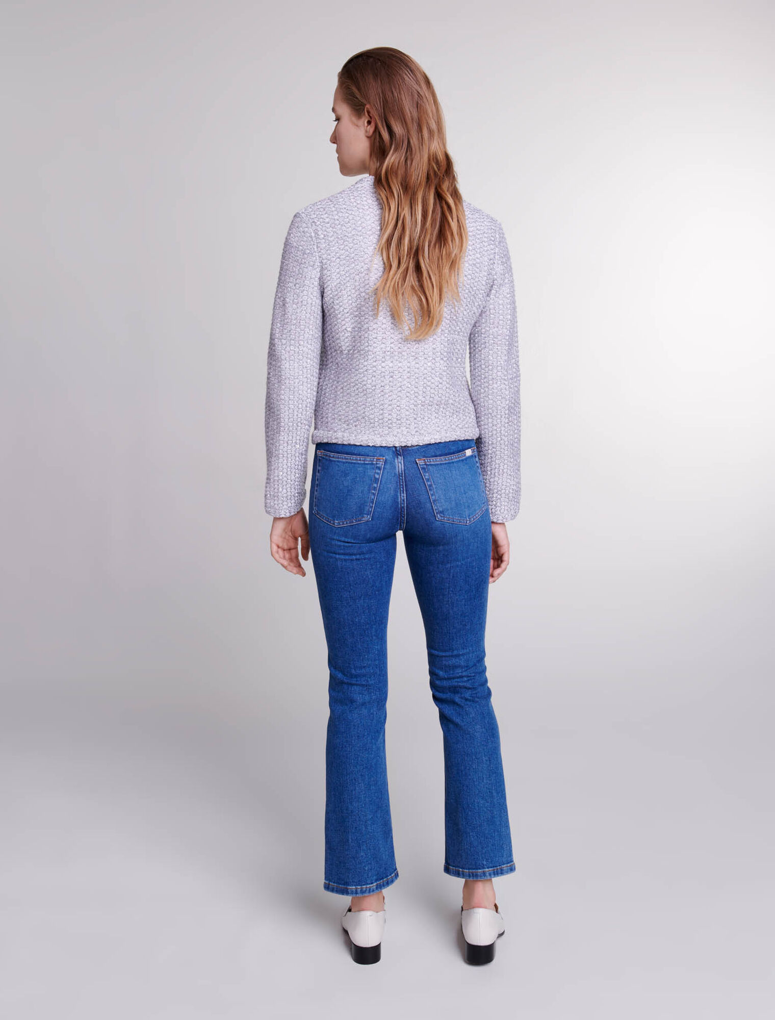 Cardigan en maille effet tweed