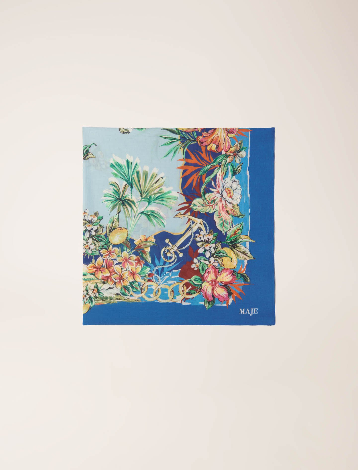 maje Carré 90x90cm en imprimé coton Imprime floral multicouleur
