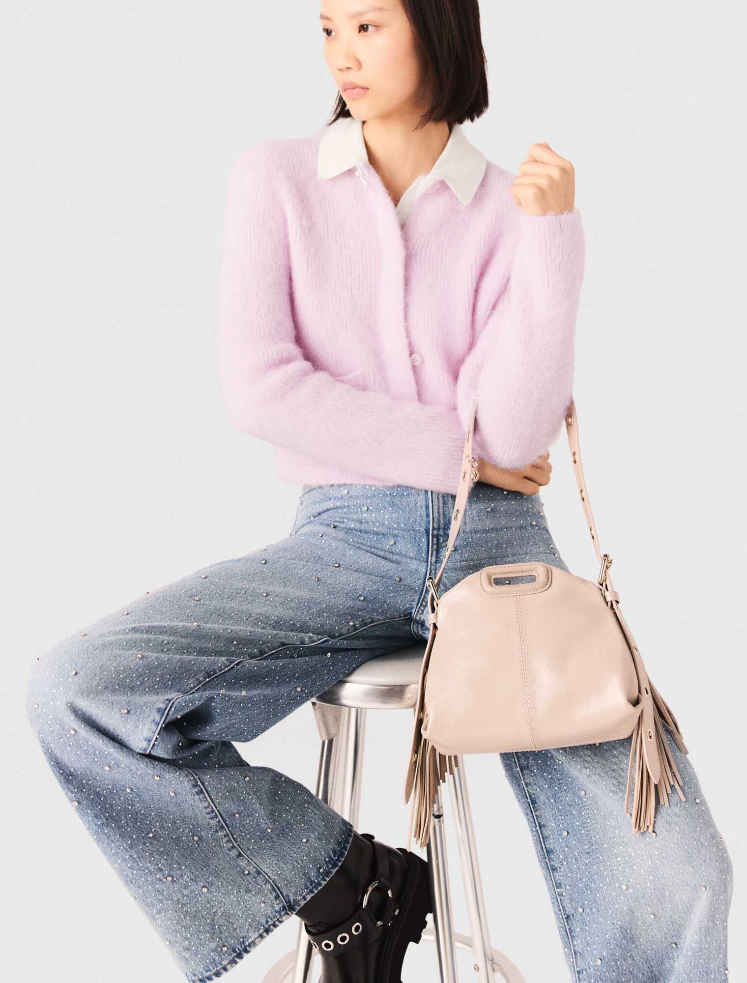 Cardigan avec n&oelig;ud bijou