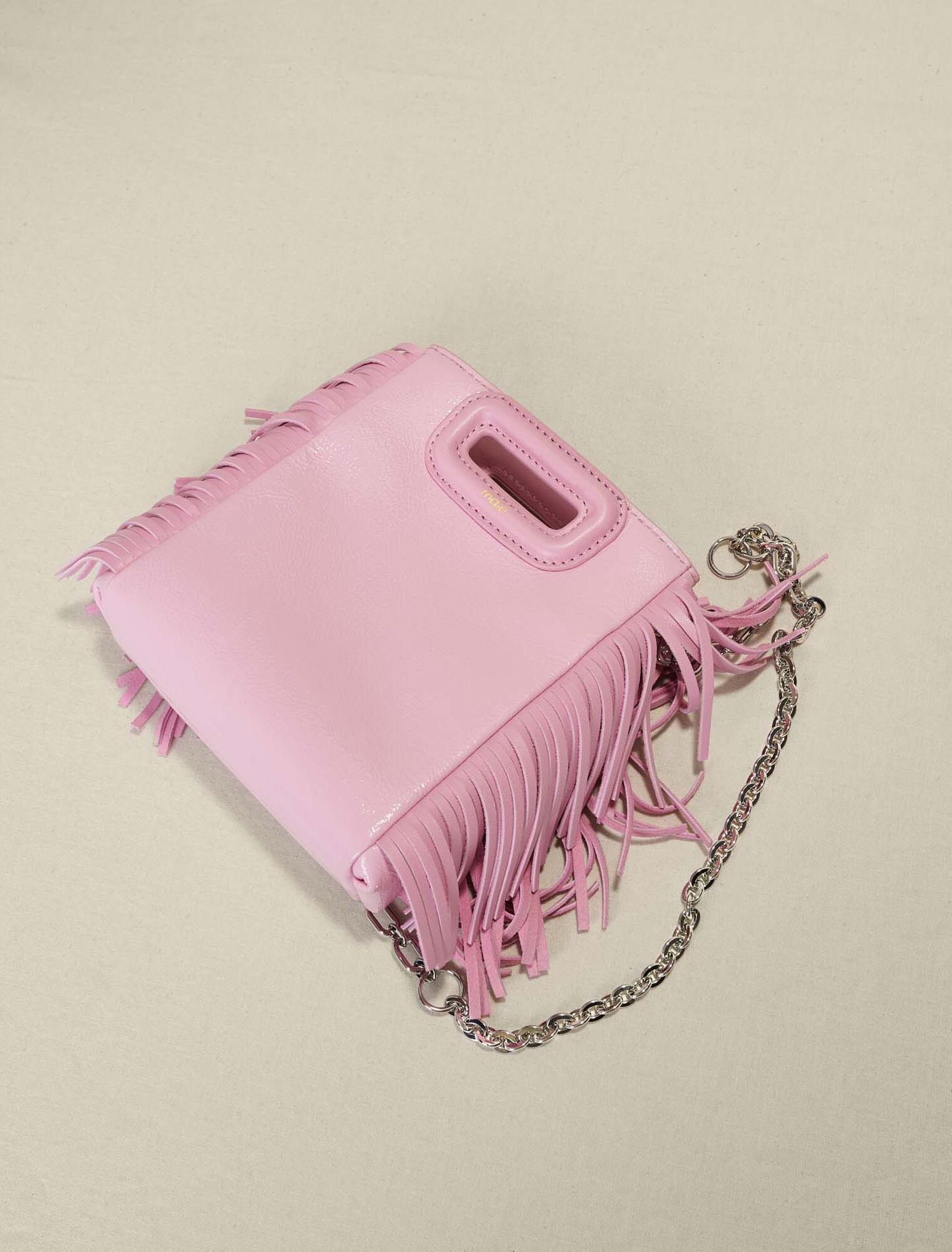 Sac M Mini en cuir rose