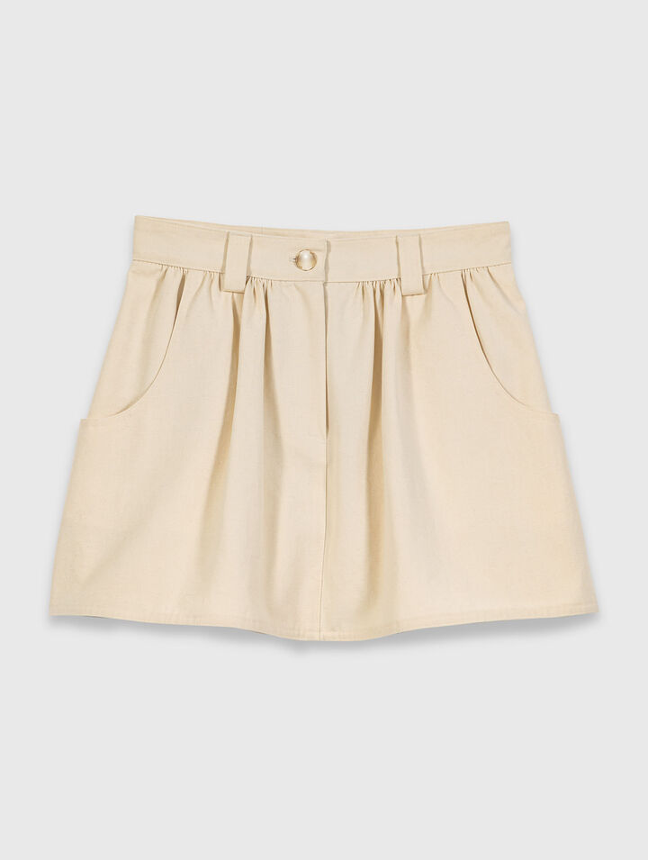 Short trompe l'&oelig;il en coton