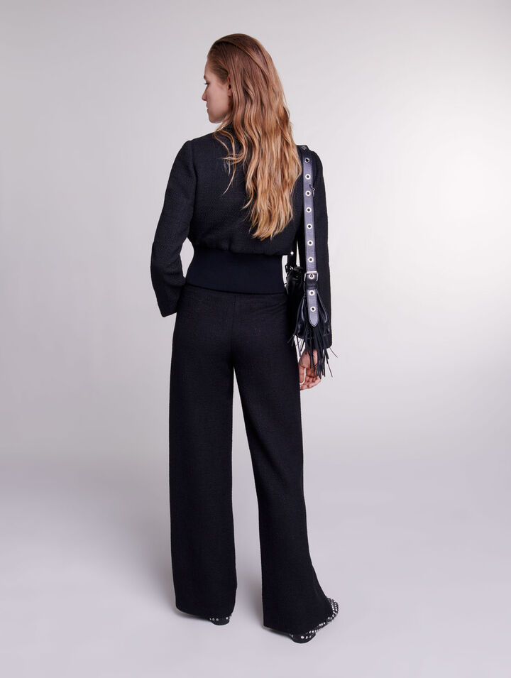 Pantalon large en tweed