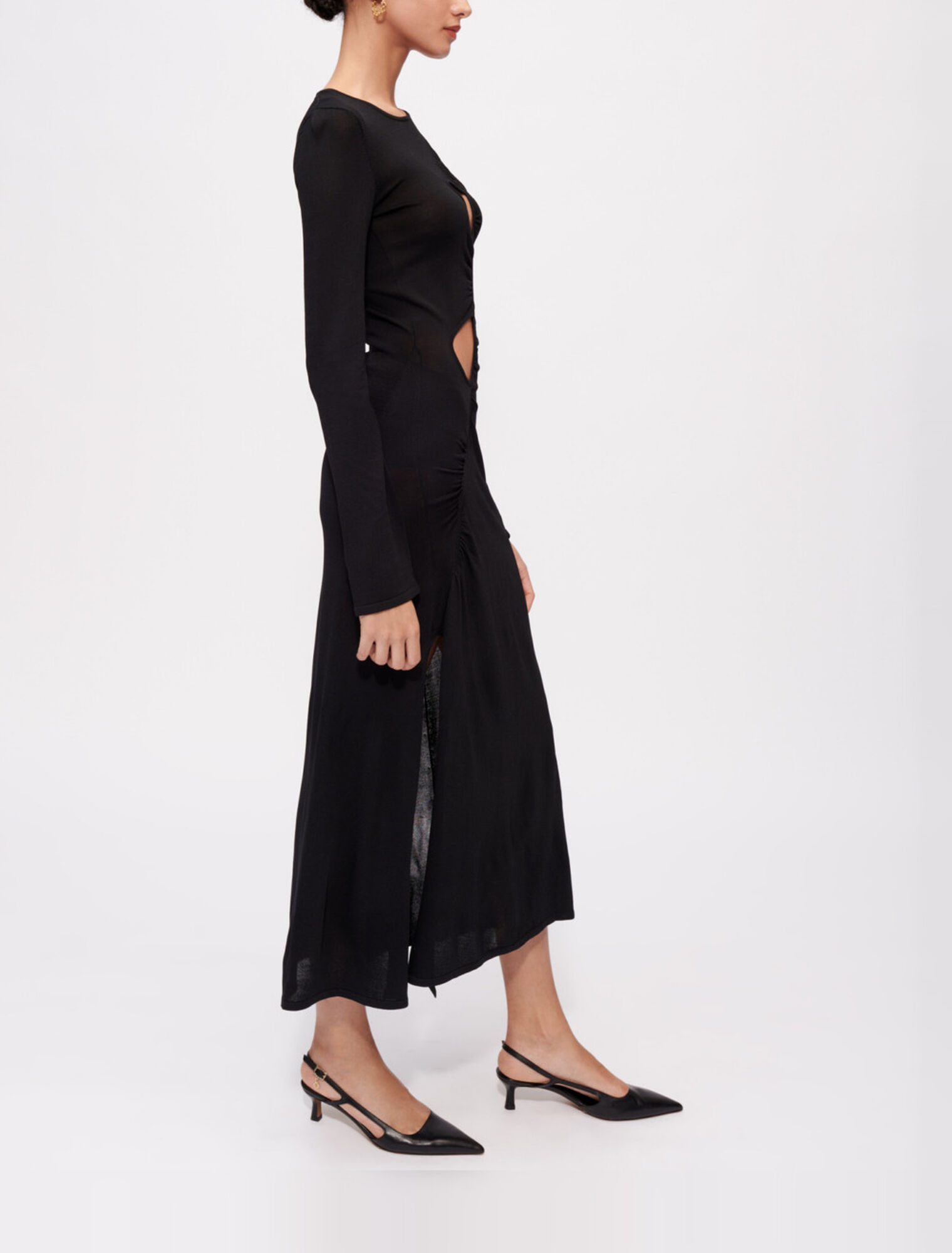 Robe en maille stretch à ouvertures