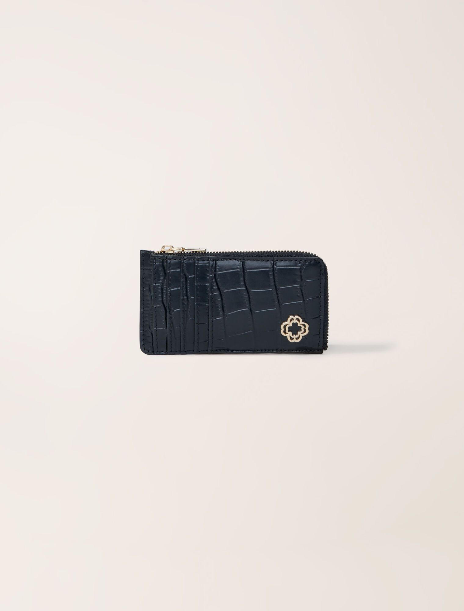 Porte-cartes en cuir effet croco