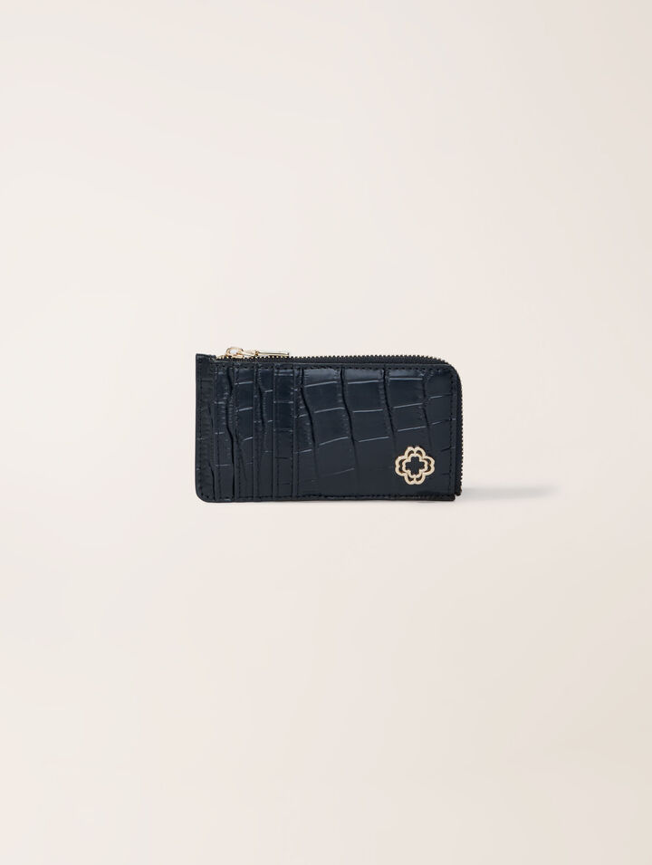 Porte-cartes en cuir effet croco
