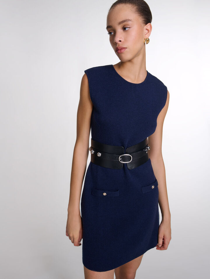 Robe courte 2-en-1 en maille