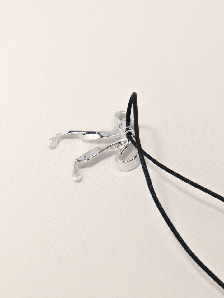Collier nœud argenté à nouer