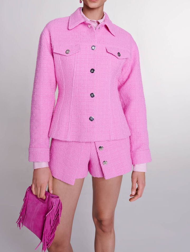 Short en tweed à pan