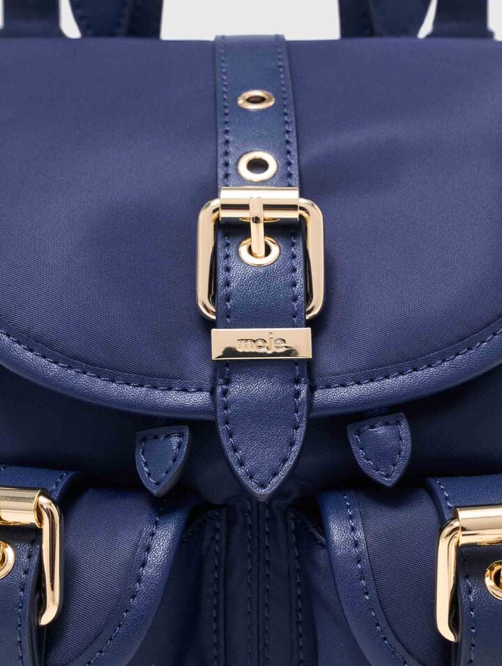 Mini sac &agrave; dos en cuir et nylon