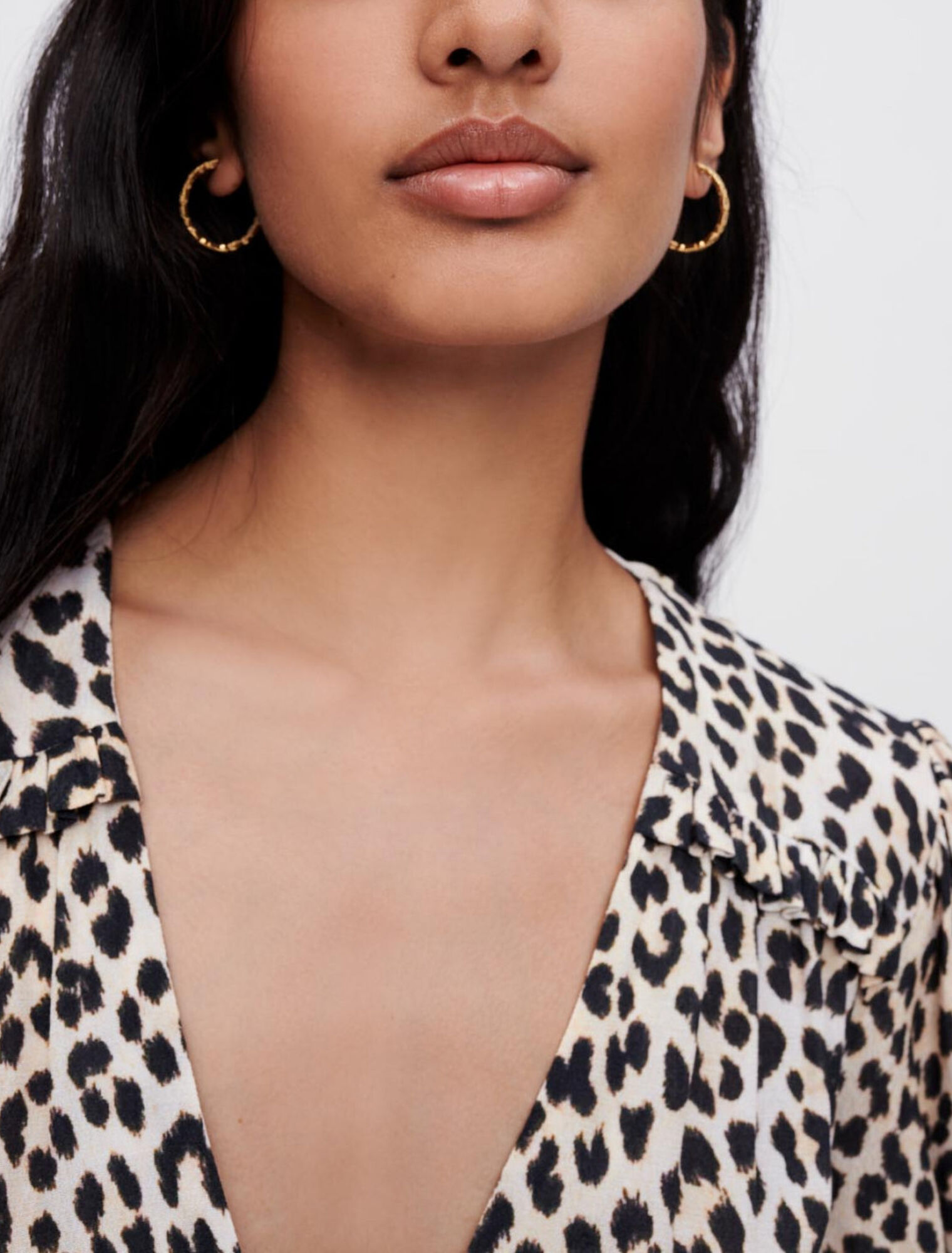 Robe longue en viscose imprimée léopard