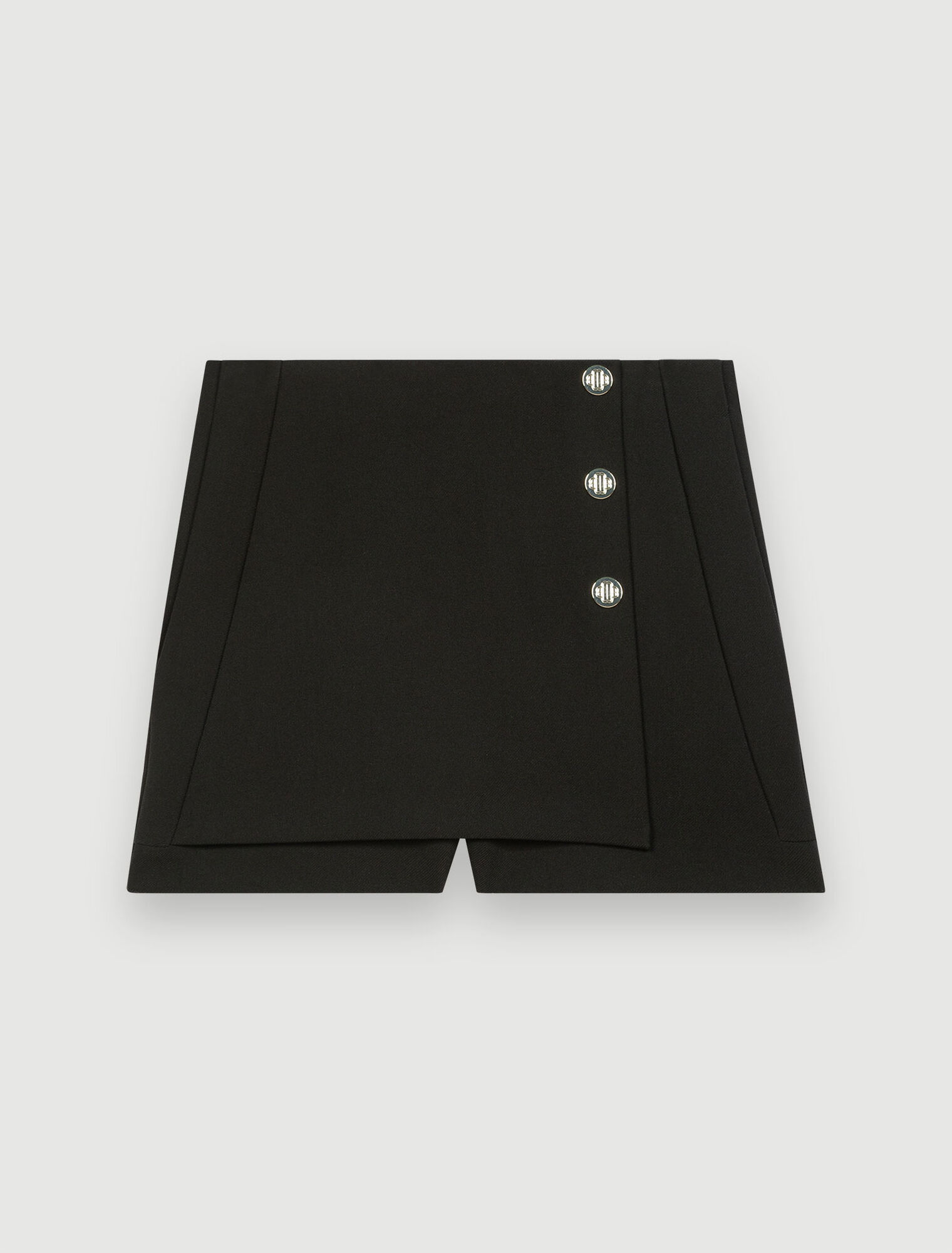 Short trompe l'œil noir à détails