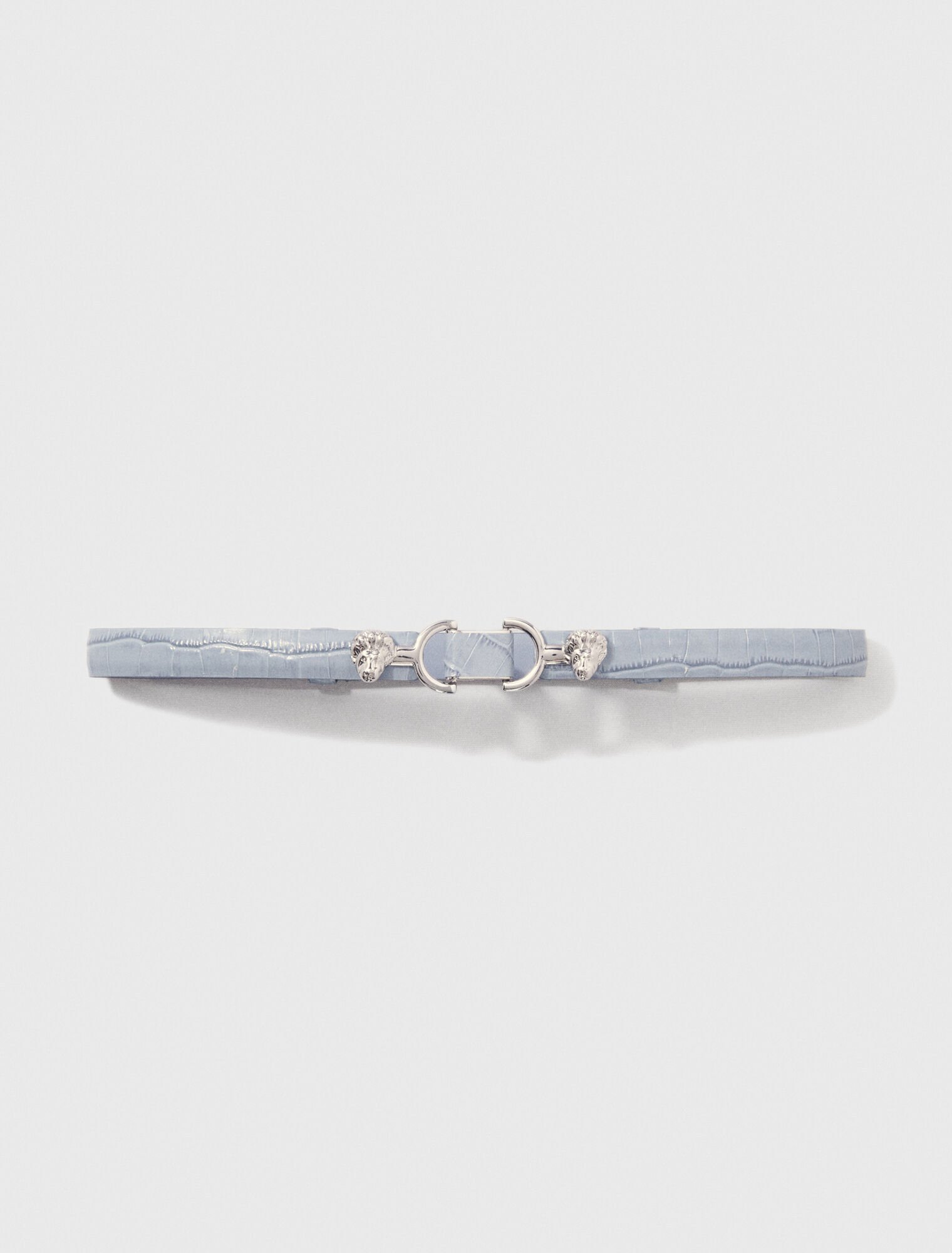 Ceinture fine en cuir à mors lion