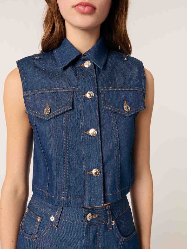 Veston court en denim