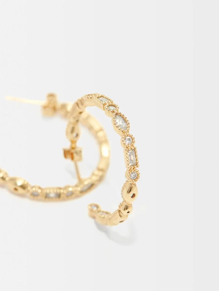 Boucles d'oreilles créoles à strass
