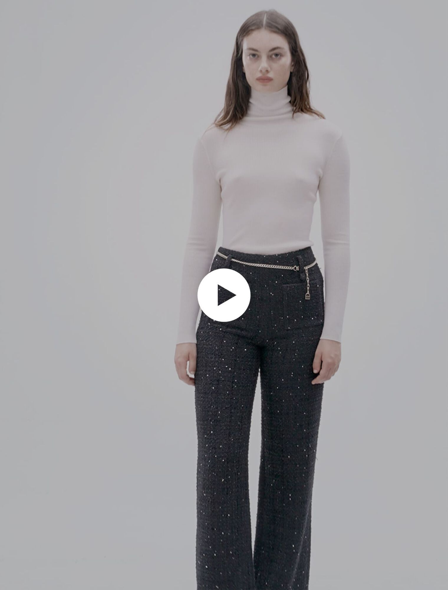 Pantalon en tweed sequins