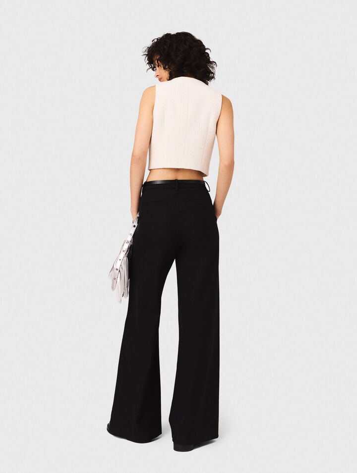 Top sans manches en tweed lurex