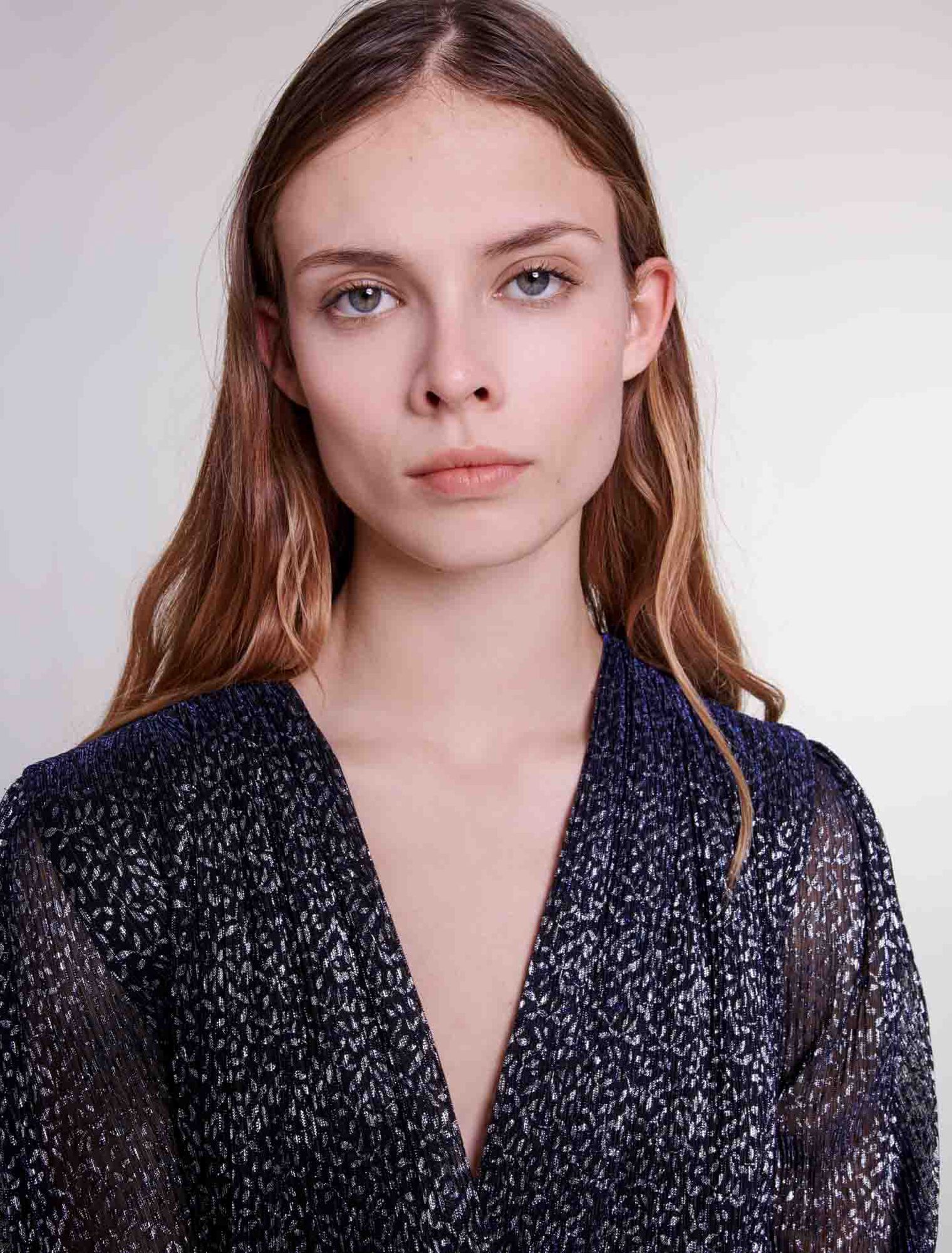 Robe en lurex drapée