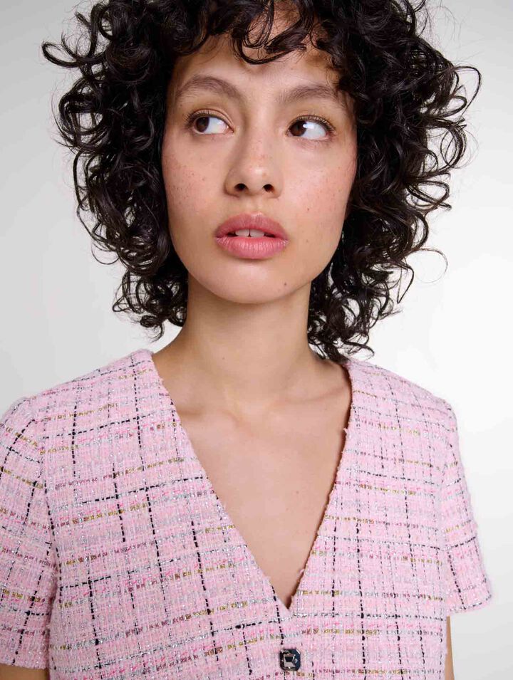 Robe babydoll en tweed