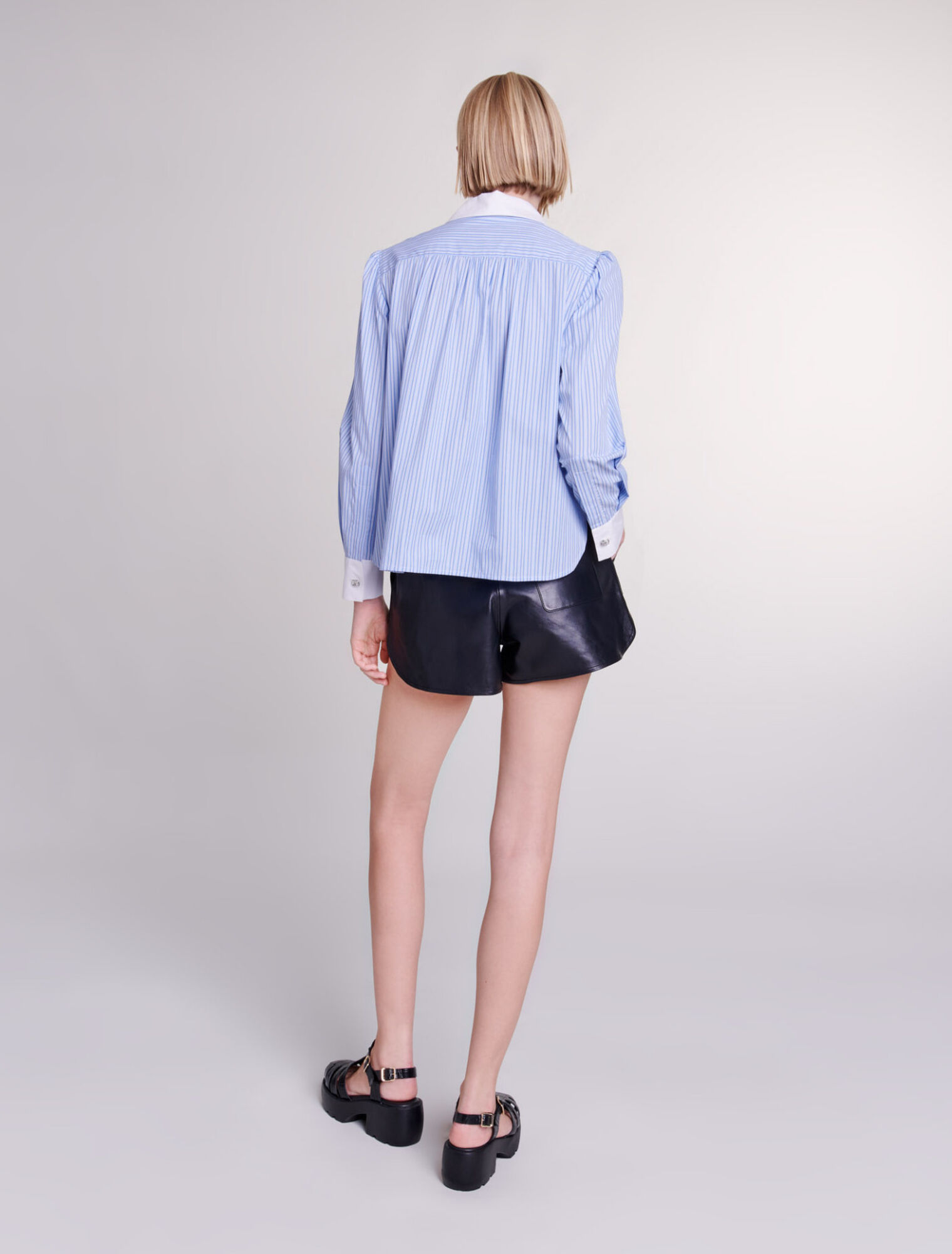 Chemise à rayures contrastées