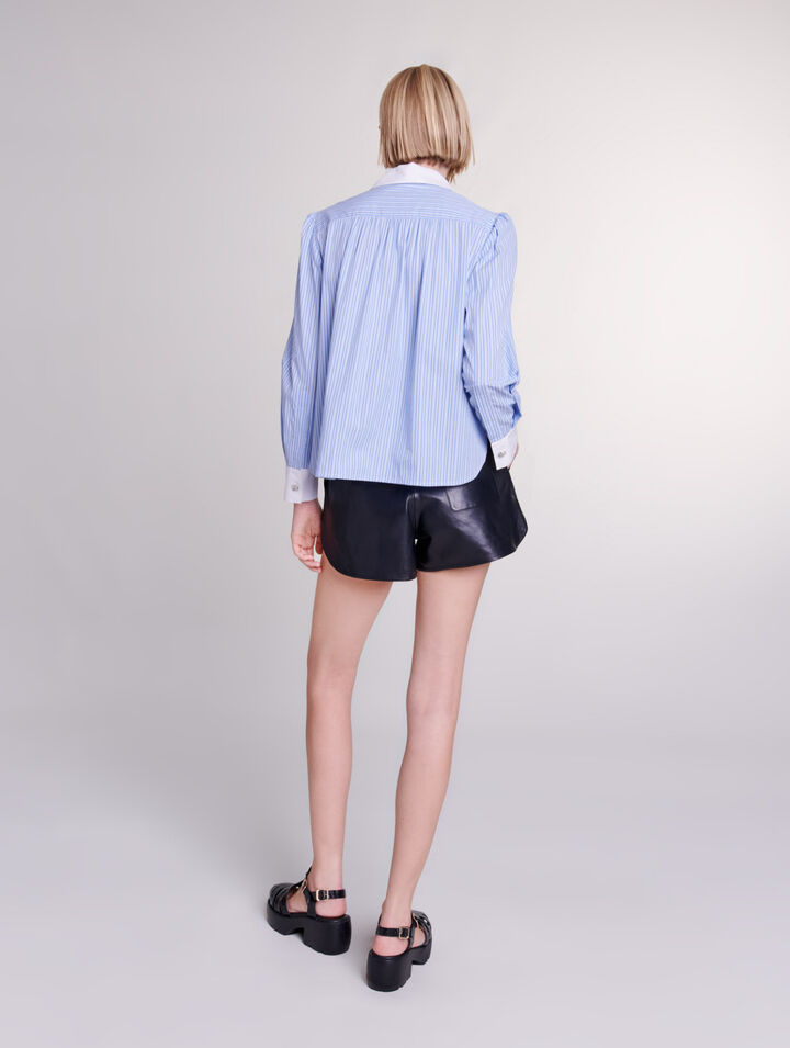 Chemise à rayures contrastées