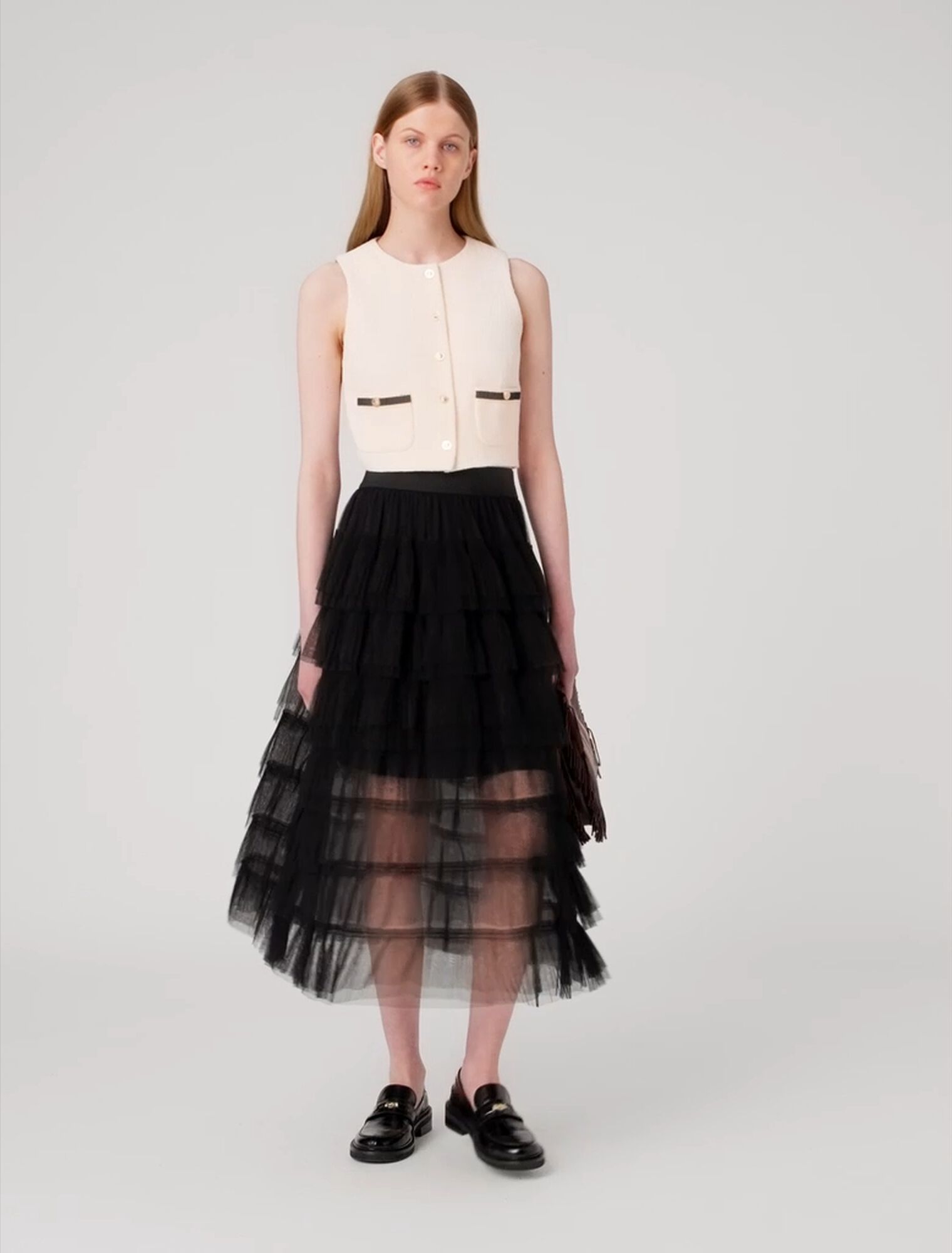 Jupe midi en tulle