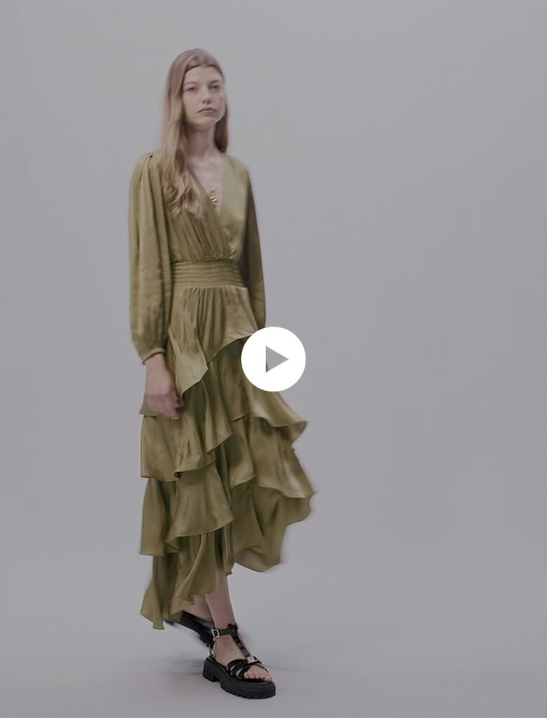 maje★ ROBE LONGUE A VOLANTS ワンピース Robe longue à volants