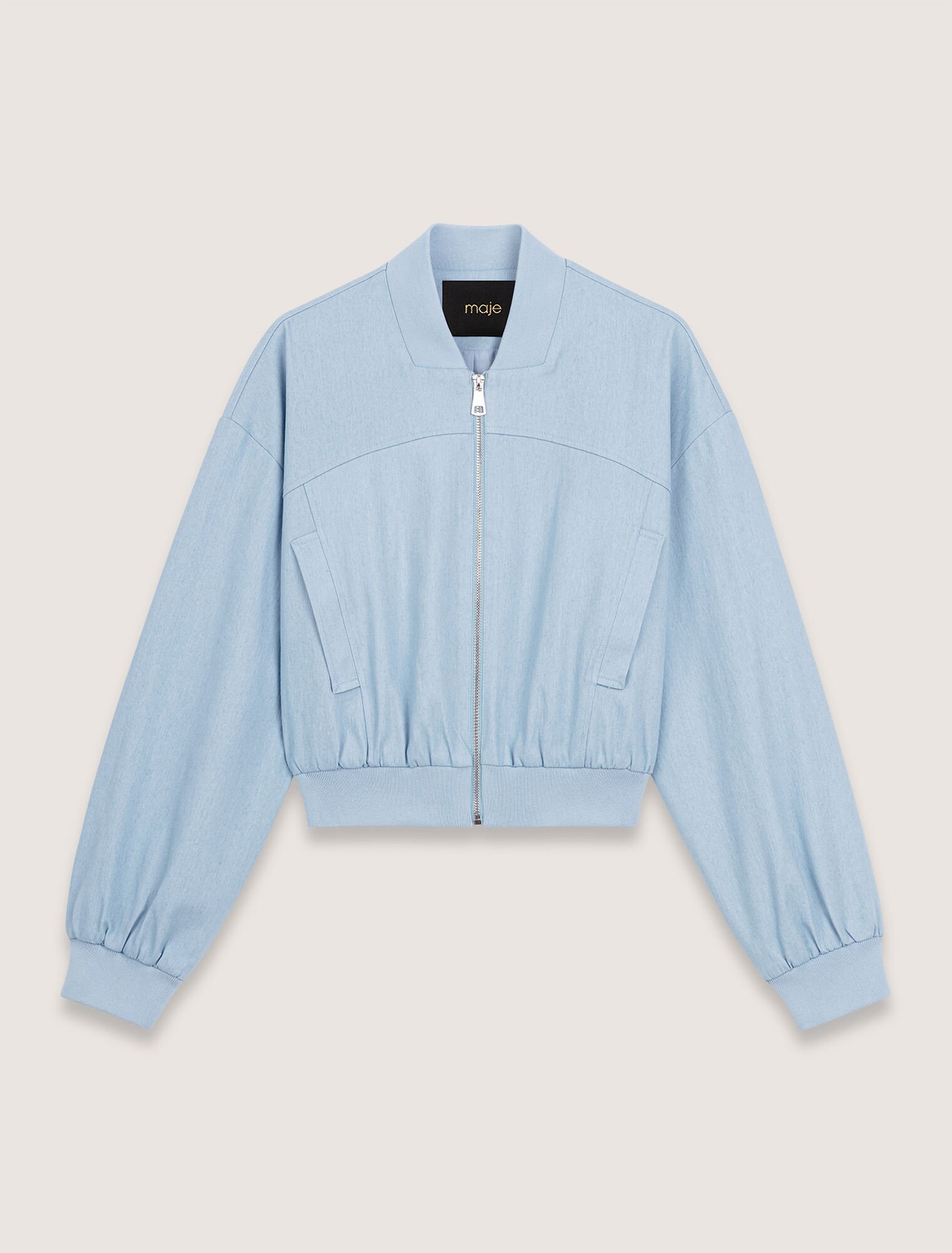 Blouson bomber court en denim
