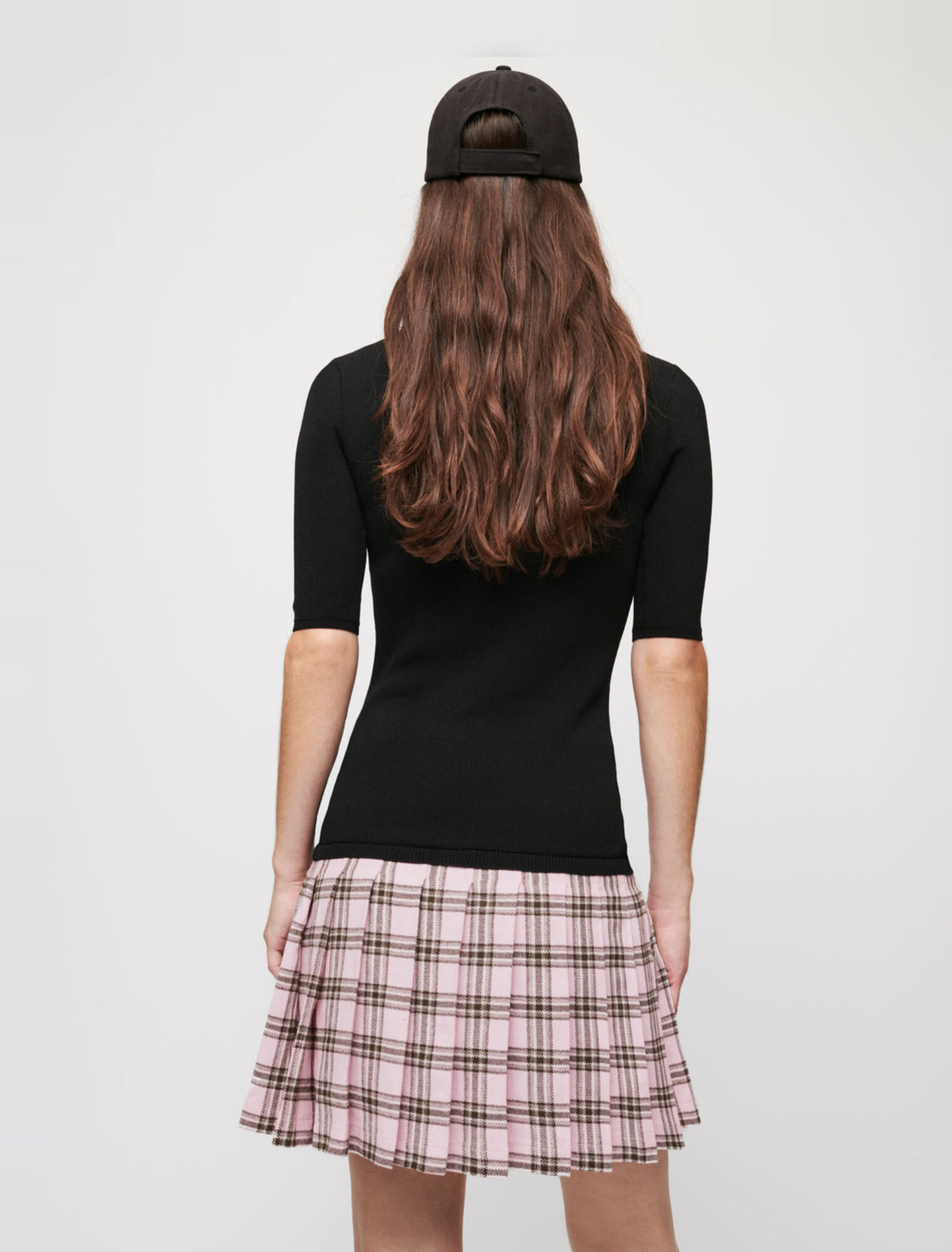 Robe en maille et en laine à carreaux