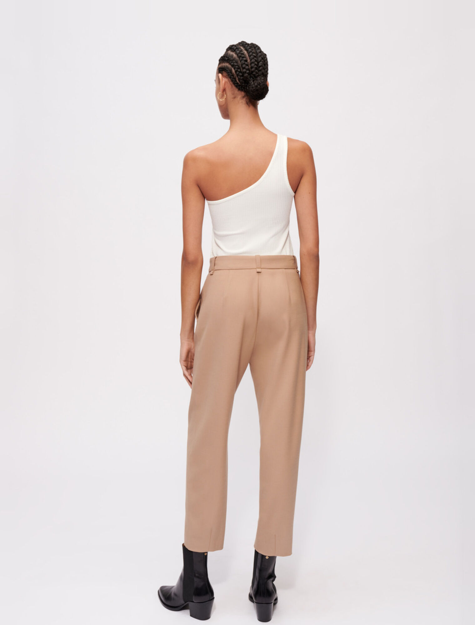 Pantalon tailleur à plis