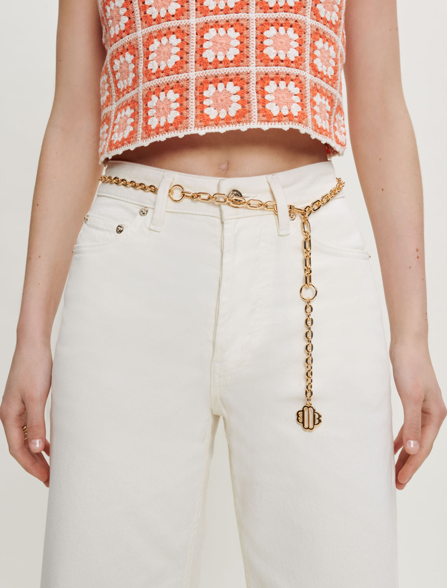 Ceinture chaine à logo clover