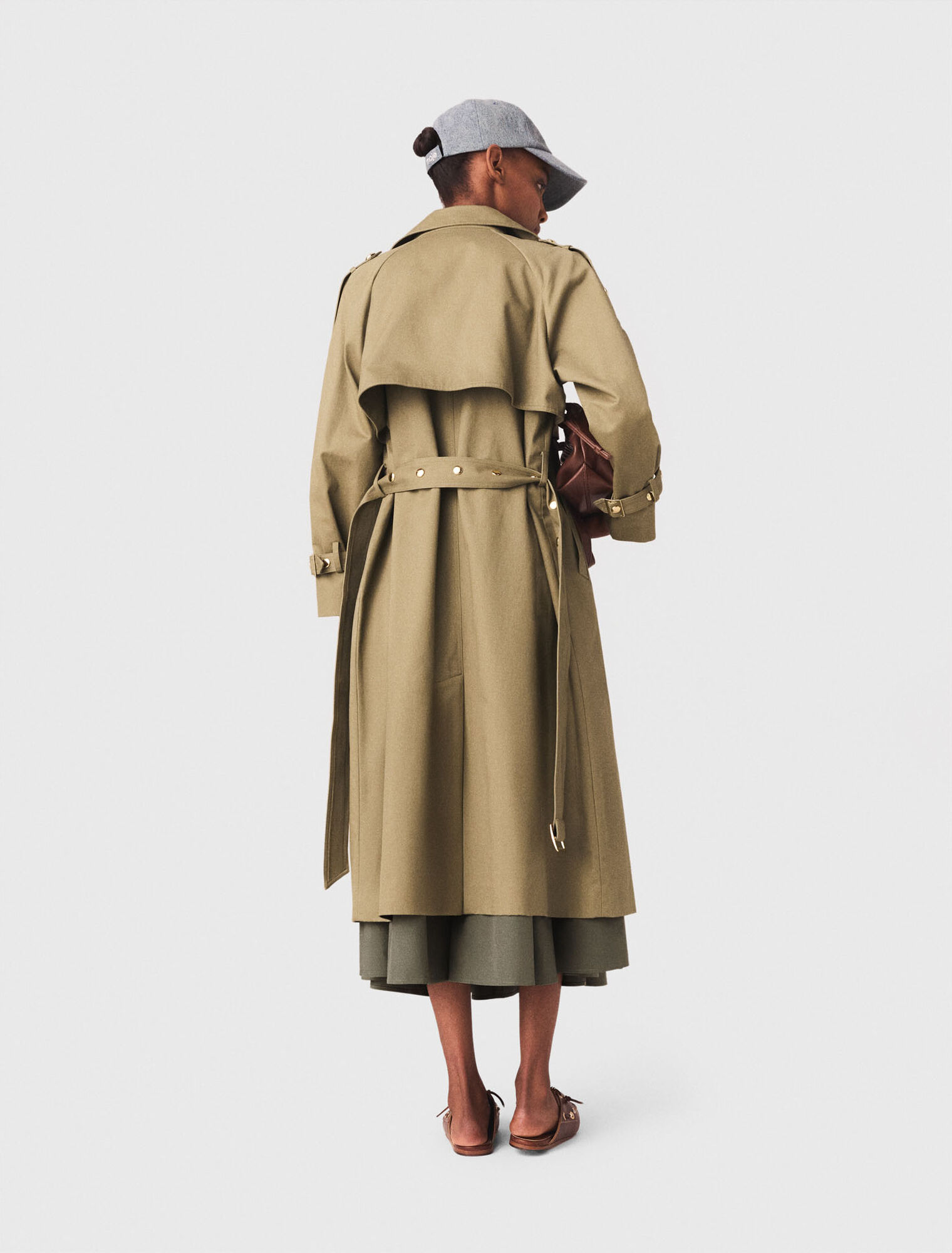 Trench &agrave; studs et col amovible