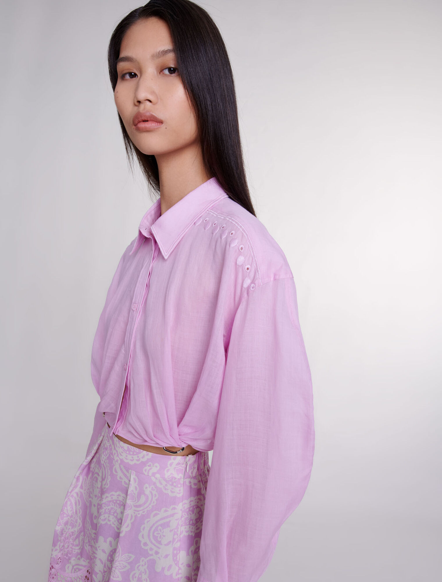 Chemise courte en ramie