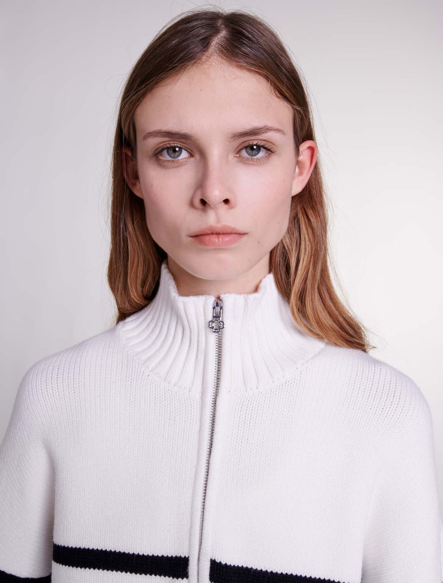 Pull marinière col zippé